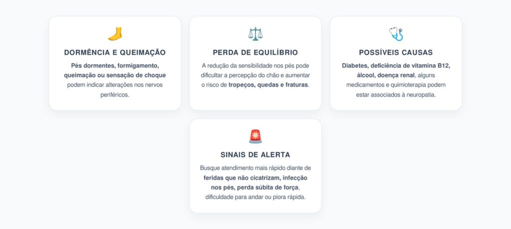 Pés Dormentes, Queimação e Desequilíbrio: Sinais de Neuropatia Periférica