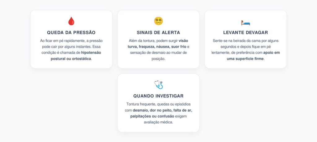 Tontura ao Levantar: Sinais de Queda Rápida da Pressão