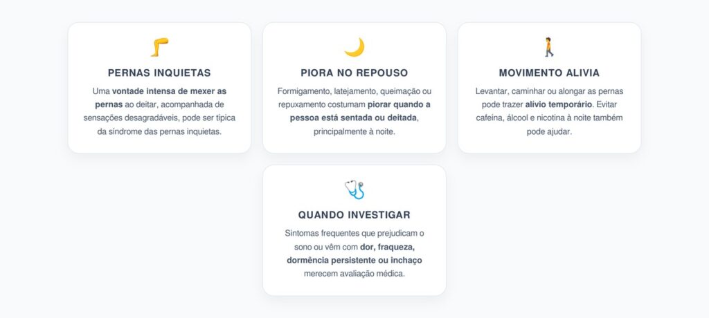 Vontade de Mexer as Pernas ao Deitar: Sinais de Pernas Inquietas