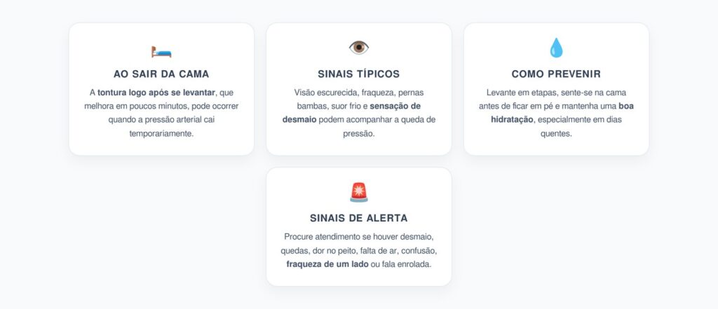 Tontura ao Levantar: Sinais de Queda de Pressão Ortostática
