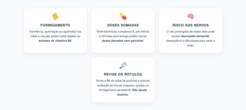 Excesso de Vitamina B6: Formigamento nas Mãos e nos Pés por Suplementos