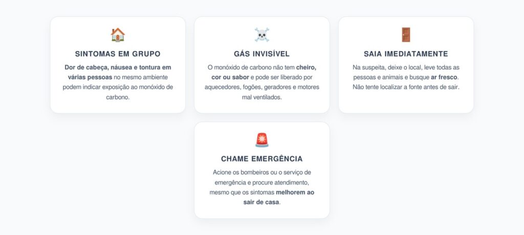 Dor de Cabeça e Náusea em Várias Pessoas: Alerta de Monóxido de Carbono