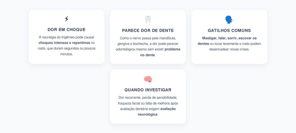 Dor em Choque no Rosto: Sinais de Neuralgia do Trigêmeo