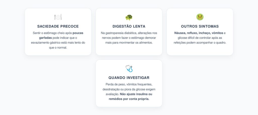 Estômago Cheio com Pouca Comida: Sinais de Gastroparesia Diabética