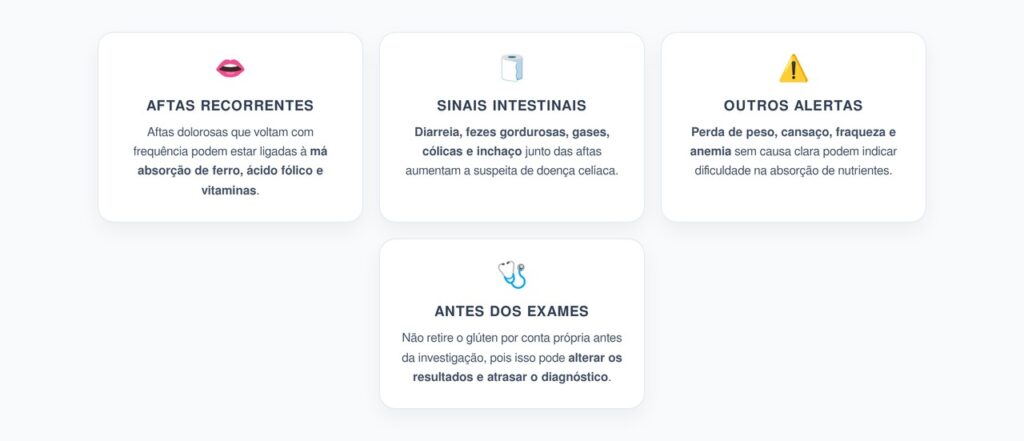 Aftas Recorrentes com Diarreia: Sinais que Podem Indicar Doença Celíaca
