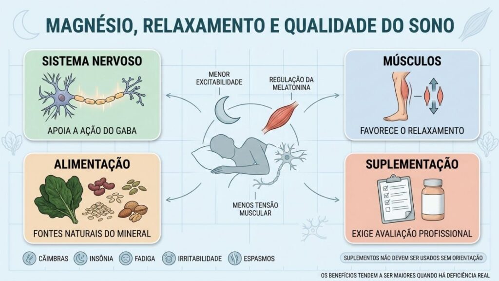 Sistema nervoso, músculos, alimentação e orientação definem o papel do magnésio.