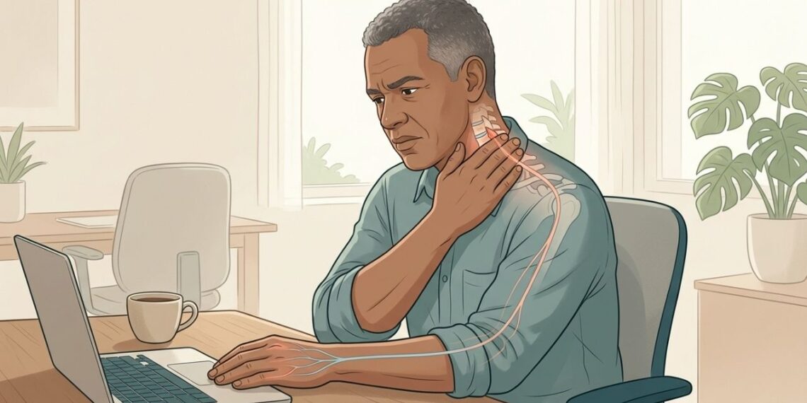 Radiculopatia cervical: o que é e como diferenciá-la do túnel do carpo quando a dor começa no pescoço e desce pelo braço