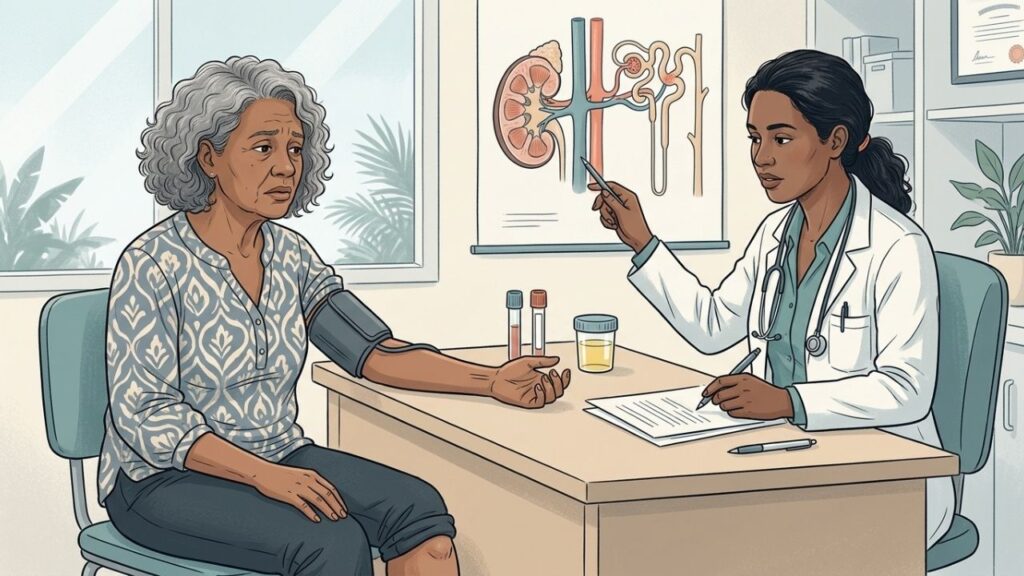 Sinais discretos podem revelar doença renal antes da elevação da creatinina.