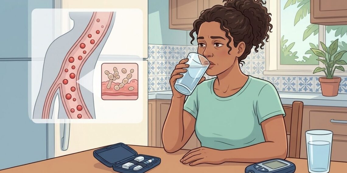 Candidíase que volta com frequência junto com muita sede e vontade de urinar pode ser uma pista de glicose alta ainda não percebida