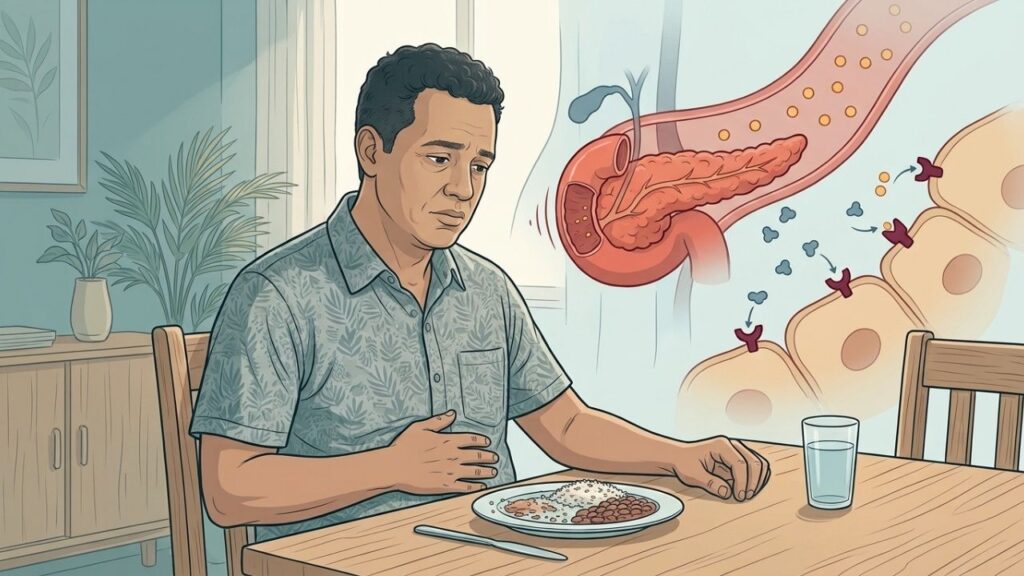 Sonolência após comer e desejo por doces merecem investigação metabólica.