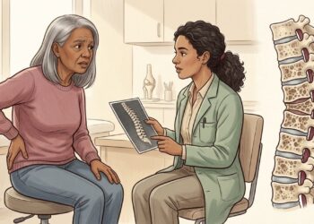 Perder altura e começar a sentir dor persistente nas costas depois da menopausa pode ser uma pista de fratura vertebral por osteoporose