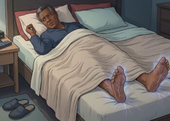 Queimação nos pés piora durante a noite e até o toque do lençol incomoda? Esse padrão pode ocorrer no diabetes