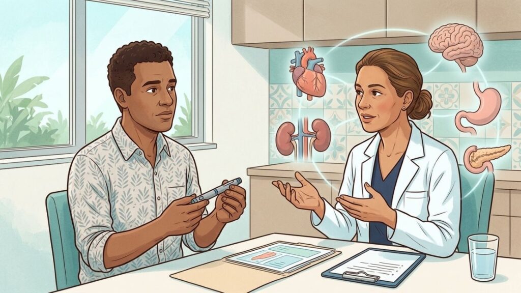 Emagrecedores injetáveis afetam apetite, digestão, glicose, coração, rins e massa muscular.