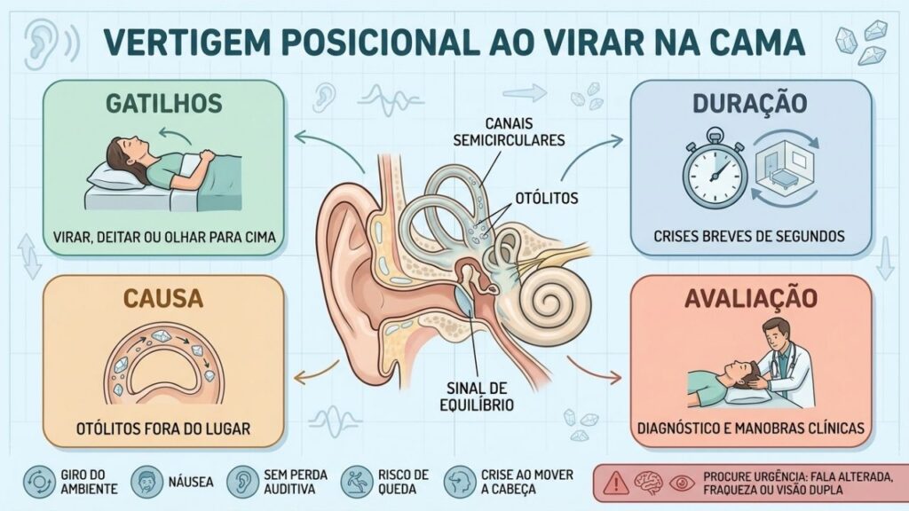 Gatilhos, duração, causa e sinais de alerta ajudam a reconhecer a VPPB.