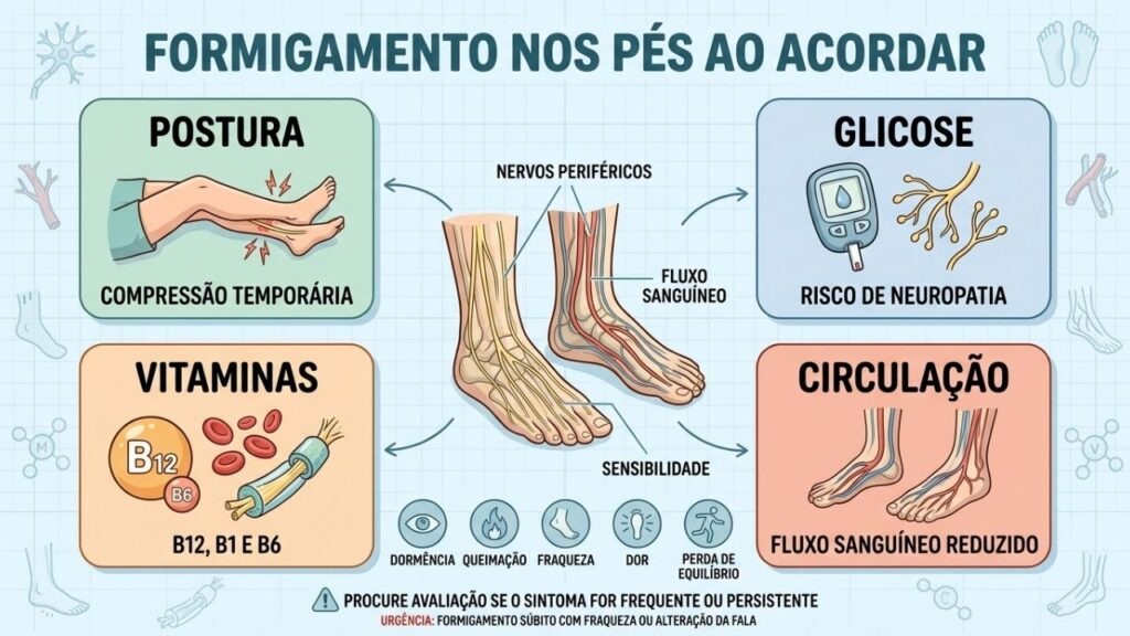 Postura, glicose, vitaminas e circulação estão entre as principais causas do formigamento.