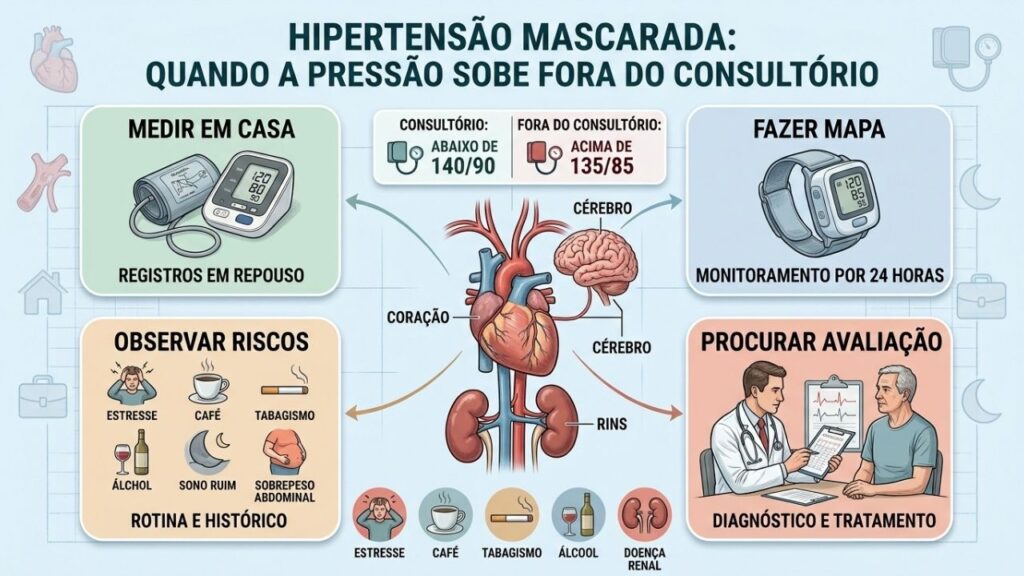 MAPA, medidas em casa, fatores de risco e avaliação confirmam o diagnóstico.