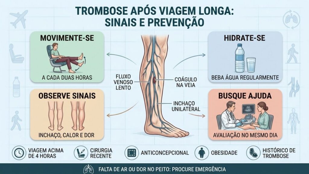 Movimento, hidratação, reconhecimento dos sinais e atendimento reduzem complicações da trombose.