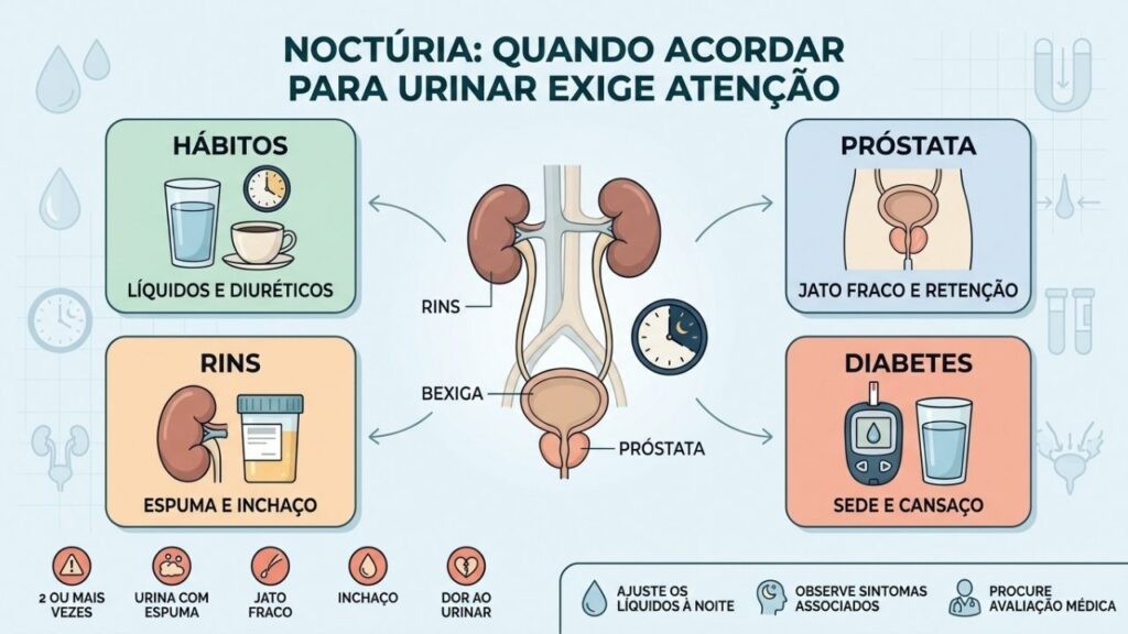 Hábitos, próstata, rins e diabetes estão entre as causas da noctúria.
