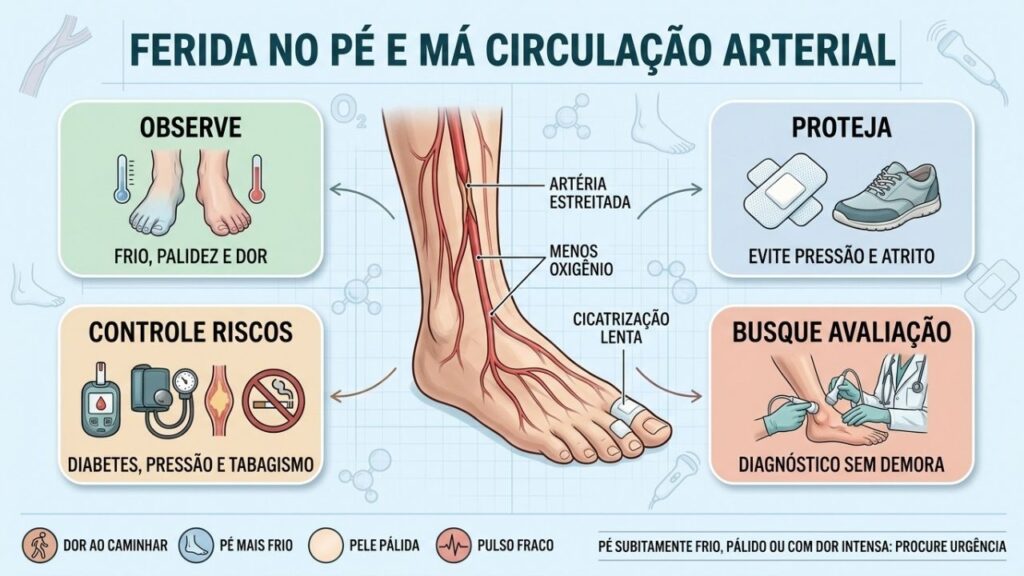 Sinais, proteção, controle de riscos e avaliação orientam o cuidado vascular.