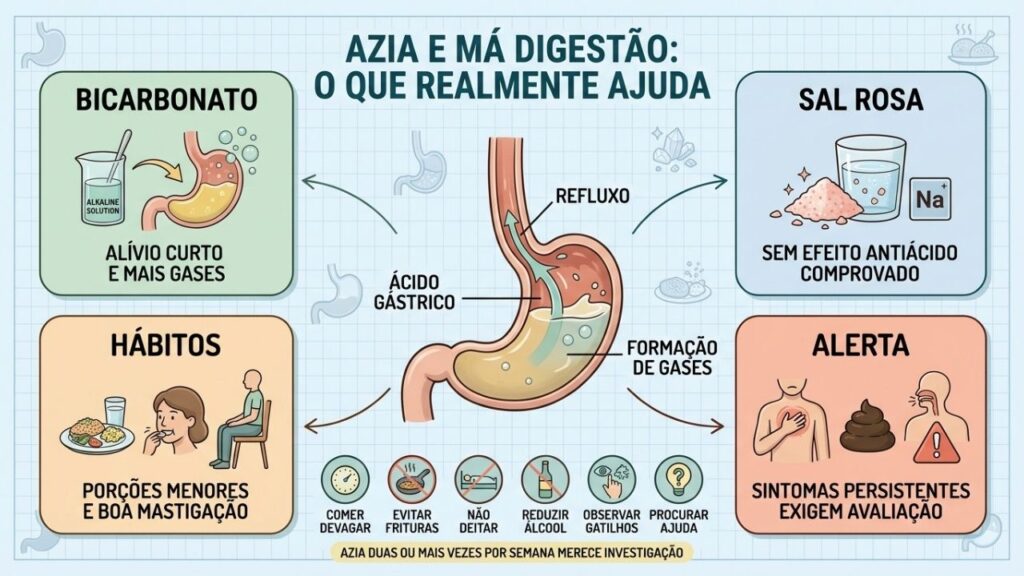 Bicarbonato, sal rosa, hábitos e sinais de alerta orientam escolhas mais seguras.