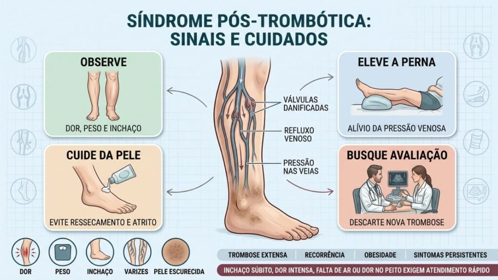 Sinais, elevação, cuidados com a pele e avaliação orientam o tratamento.