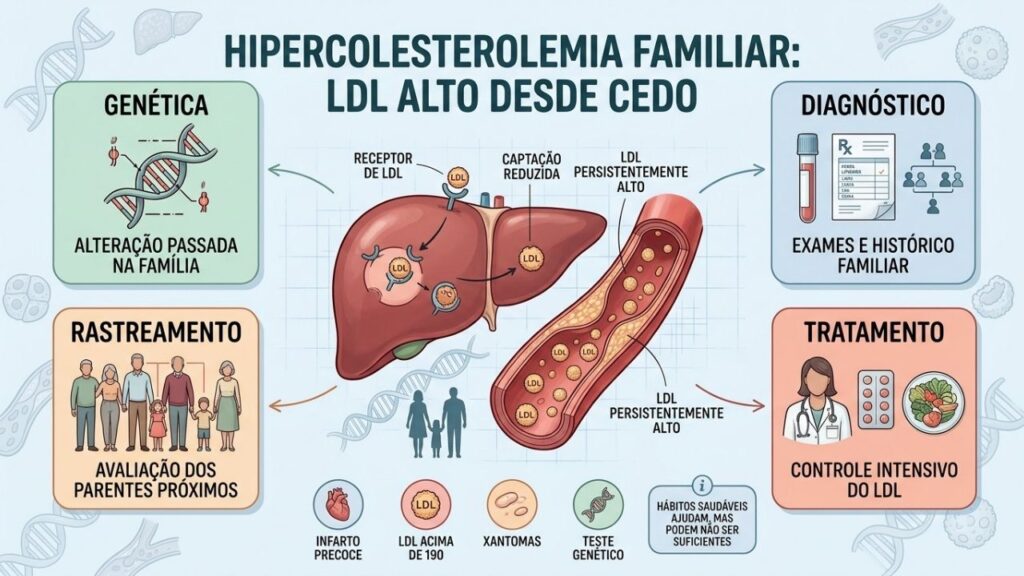 Genética, diagnóstico, rastreamento e tratamento orientam o controle do LDL hereditário.
