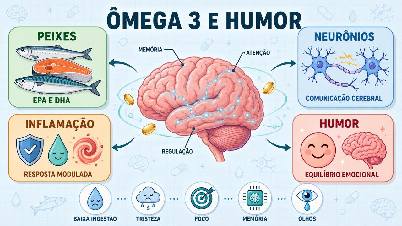 Peixes, neurônios, inflamação e humor resumem os pilares do ômega 3.