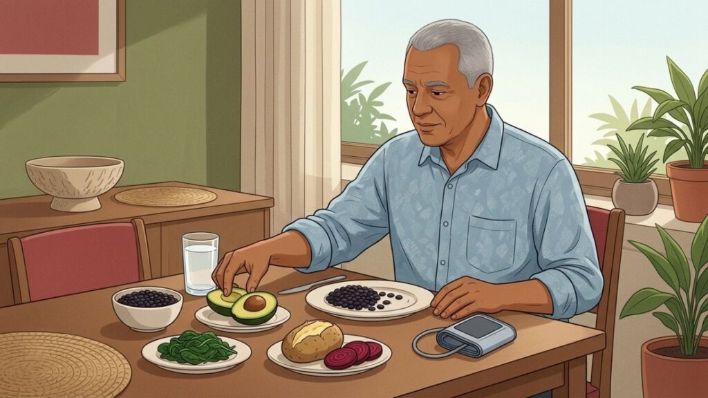 Fontes variadas de potássio complementam uma alimentação com menos sódio.