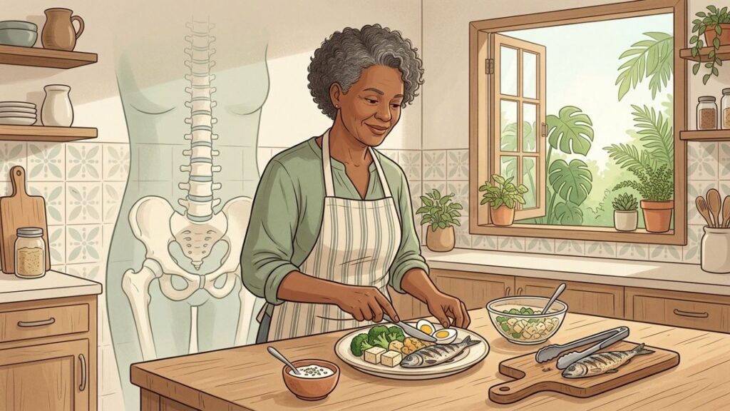 Alimentação, treino de força e sol moderado protegem os ossos após os 50.