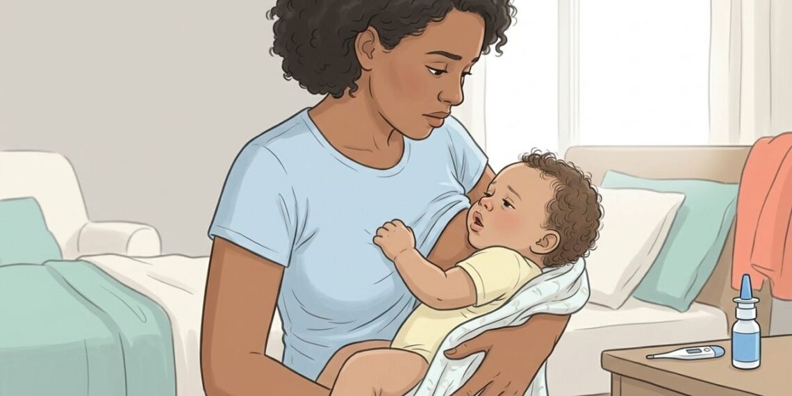 Bebê que parecia apenas resfriado, mas começa a respirar rápido e tem dificuldade para mamar, pode estar com bronquiolite