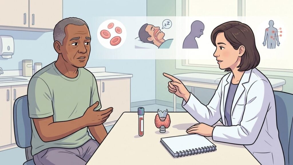 Fadiga prolongada pode envolver causas físicas, hormonais, emocionais e do sono.