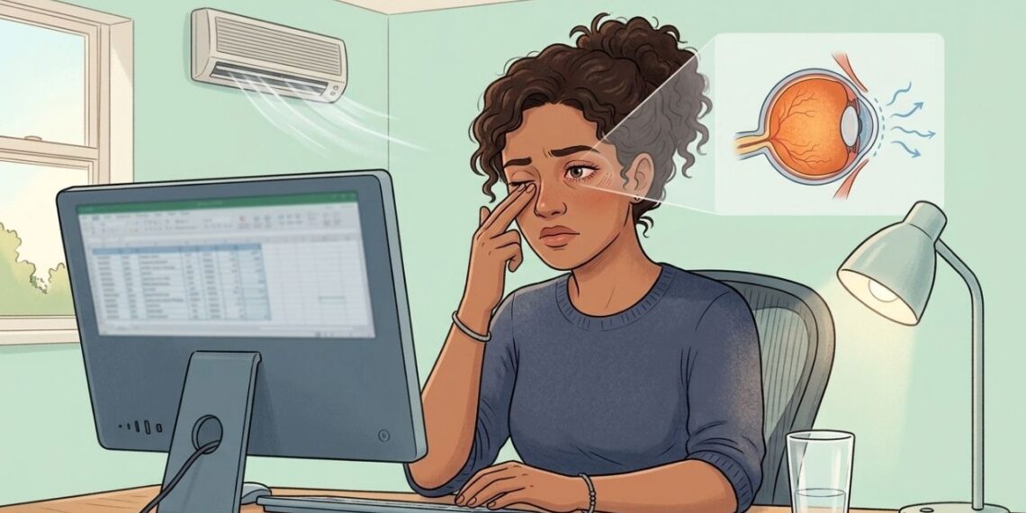 O que significa ter olhos secos e ardidos ao usar o computador por horas