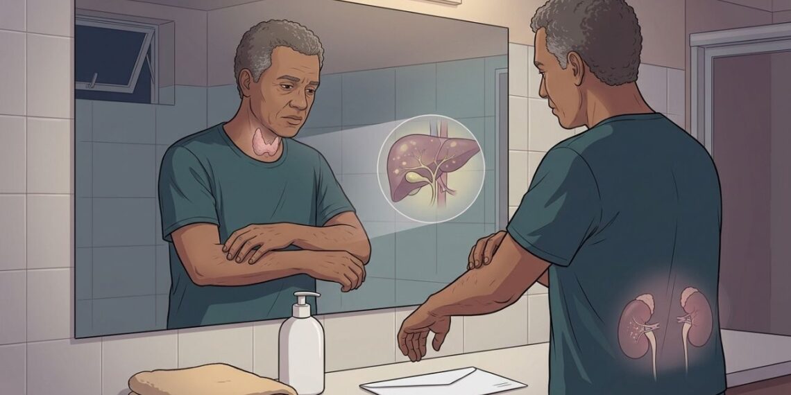 Coceira persistente na pele nem sempre é alergia: pode indicar problemas no fígado, na tireoide ou nos rins