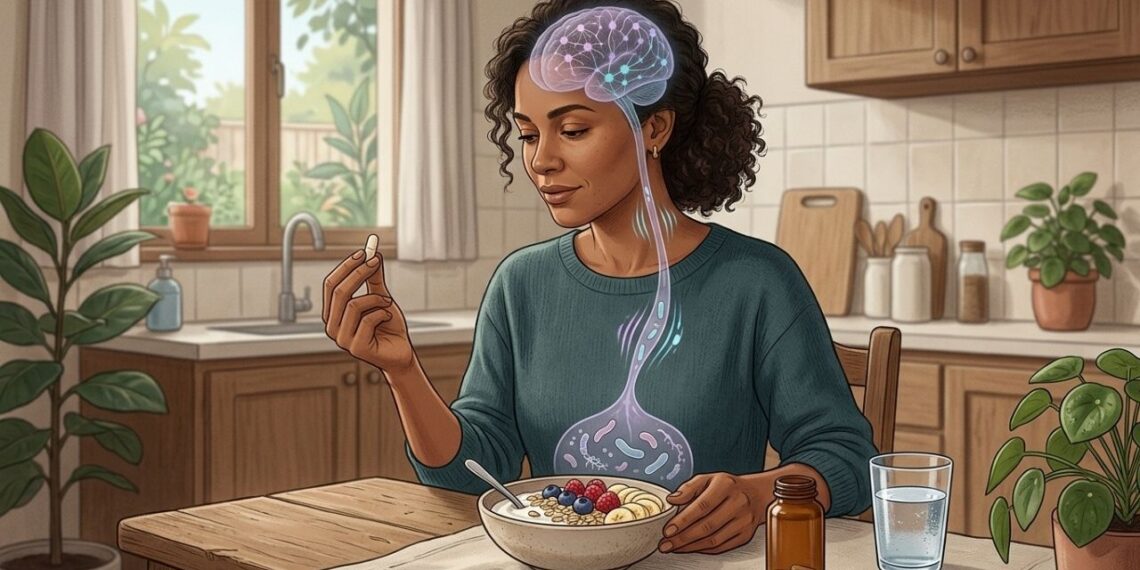 Qual tipo de probiótico pode ajudar a reduzir a ansiedade por meio do eixo intestino-cérebro?