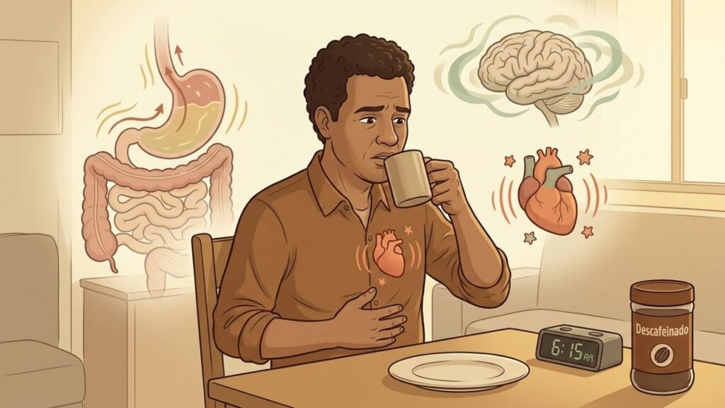 Azia, palpitações e agitação ajudam a identificar sensibilidade ao café em jejum.