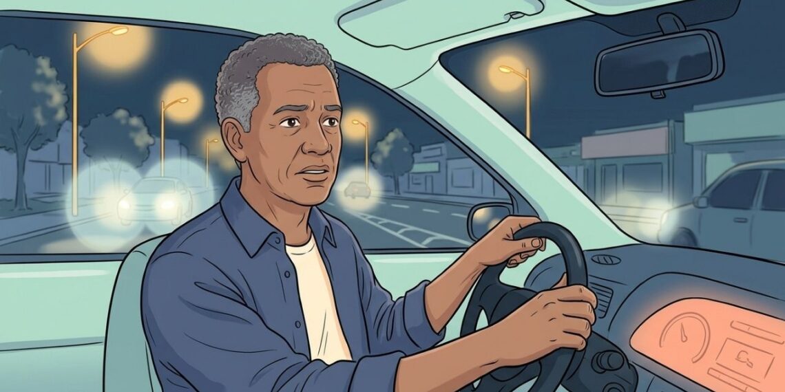 Luzes dos carros ficam cercadas por halos e dirigir à noite se tornou mais difícil? A catarata pode começar assim