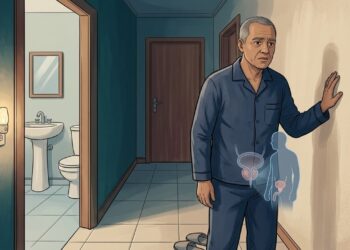 Levantar várias vezes à noite para urinar pode ser um dos primeiros sinais de hiperplasia da próstata em homens acima dos 50