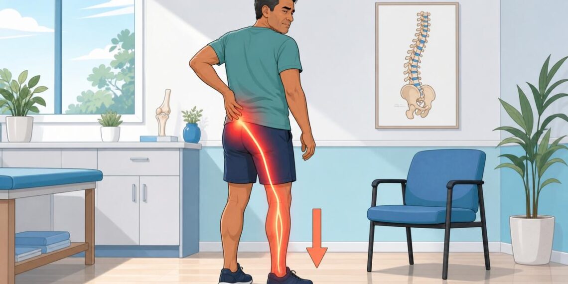 Dor lombar que desce pela perna esquerda: a pista clínica que diferencia a ciática de dor muscular comum