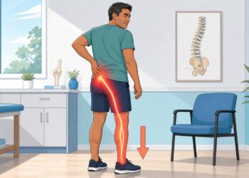 Dor lombar que desce pela perna esquerda: a pista clínica que diferencia a ciática de dor muscular comum