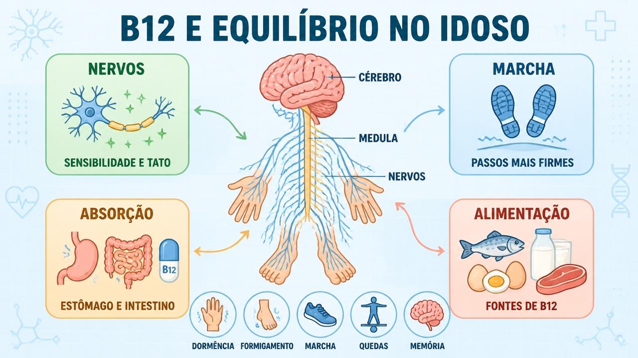 Nervos, marcha, absorção e alimentação resumem os pilares da investigação da B12.