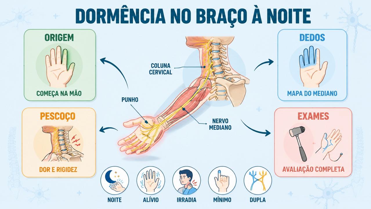 Origem, dedos, pescoço e exames ajudam a diferenciar as causas.