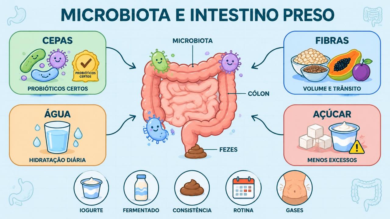 Cepas, fibras, água e menos açúcar ajudam o intestino preso.