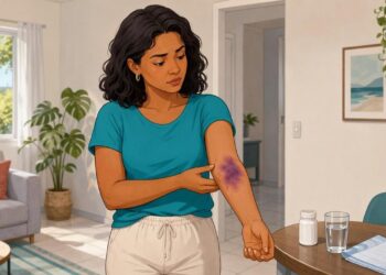 Manchas roxas que surgem no corpo sem pancada aparente: quando a coagulação e as vitaminas precisam ser avaliadas