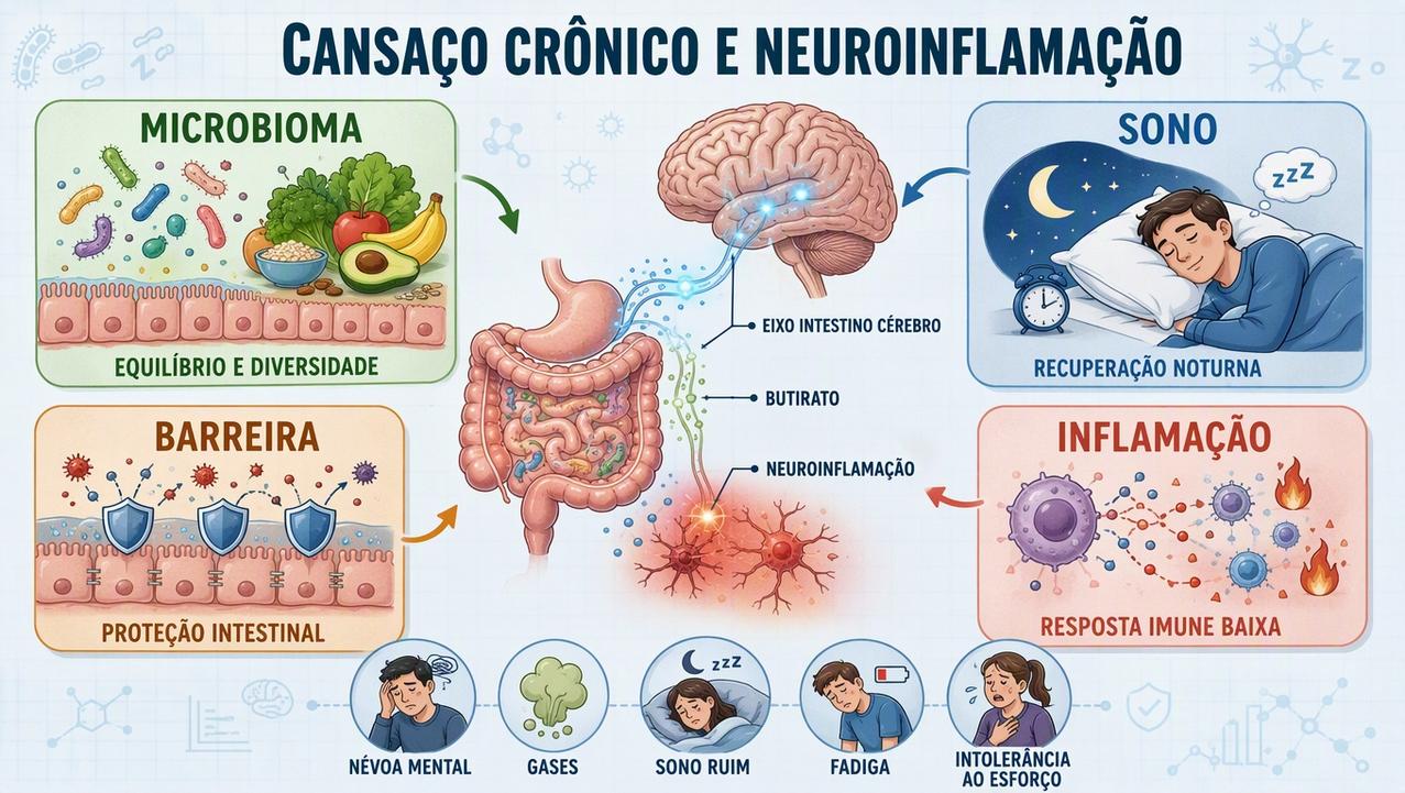 Microbioma, sono, barreira intestinal e inflamação formam os pilares desse ciclo.