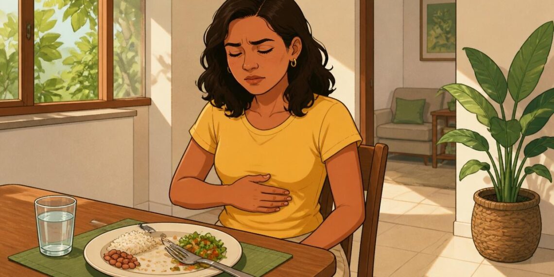 O inchaço abdominal depois de cada refeição não se deve apenas ao glúten, mas sim à baixa produção de ácido estomacal e de enzimas digestivas