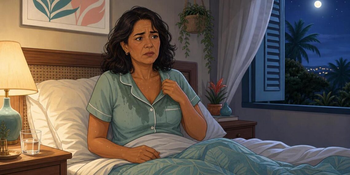 O suor noturno frequente nem sempre é calor ou menopausa: quando tireoide, infecções e medicamentos precisam ser investigados