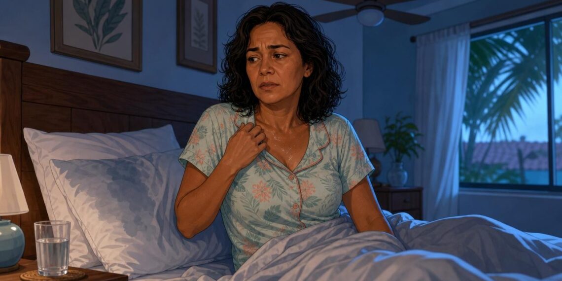 O suor noturno intenso que molha o pijama nem sempre é só calor do quarto: às vezes é o primeiro sinal de alteração hormonal ou queda de glicose durante a madrugada
