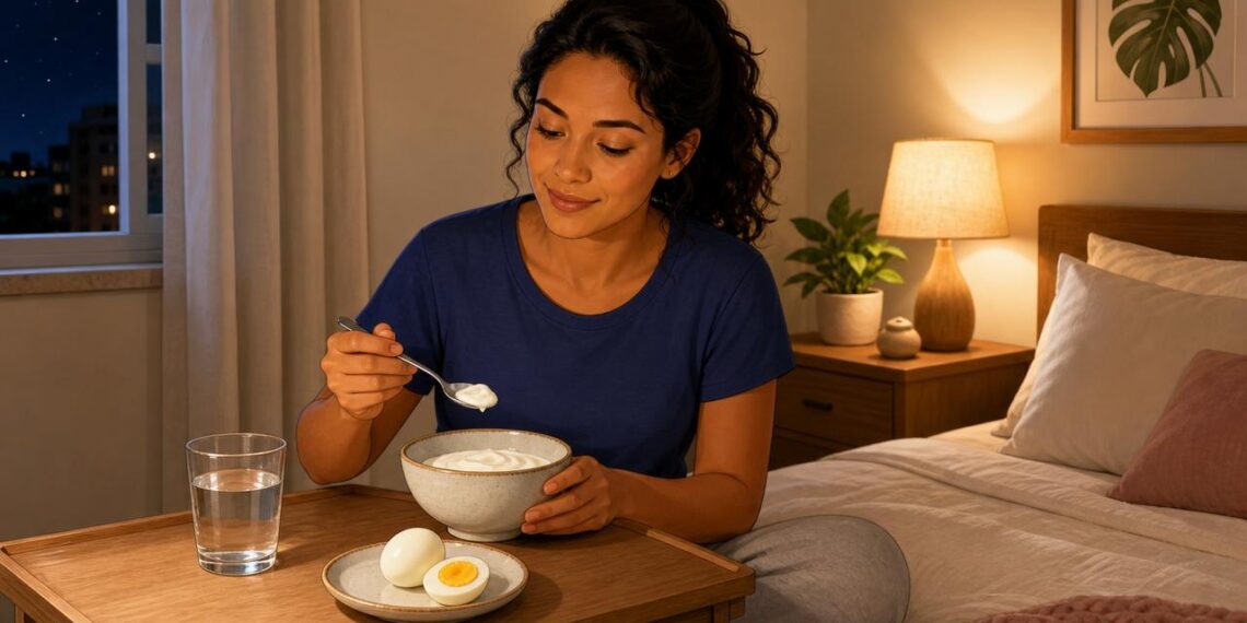 Ovo cozido ou iogurte natural antes de dormir: qual é superior para o sono, a massa muscular e o controle da fome noturna