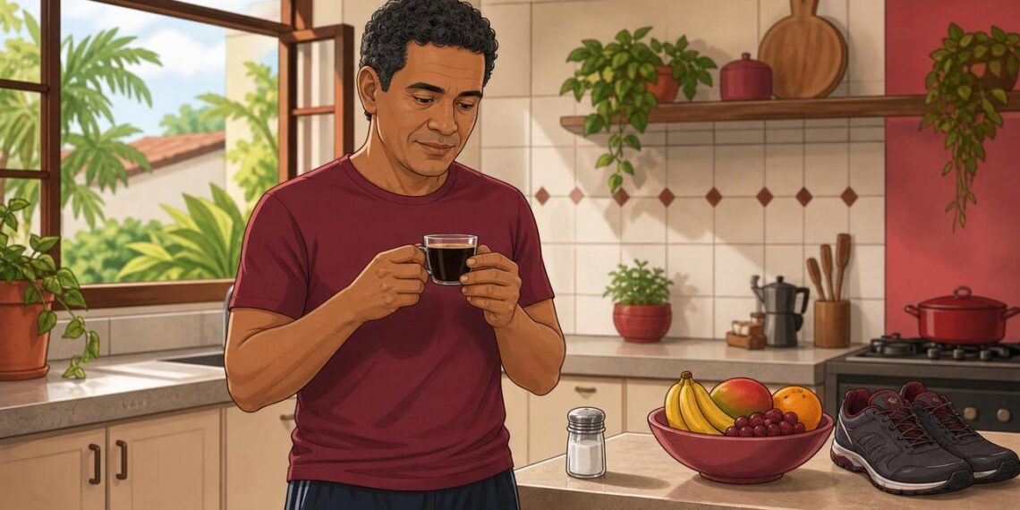 Pressão alta tem mais relação com excesso de sódio e sedentarismo do que com o café em si, diz estudo