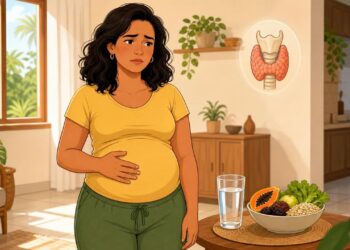 Prisão de ventre acompanhada de barriga inchada nem sempre é falta de fibra: pode ser uma pista esquecida de intestino preguiçoso ligado à tireoide